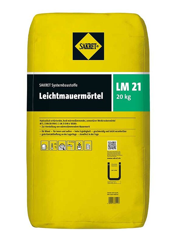 Leichtmauermörtel (Wärmedämmmörtel) M 5 LM 21, LM 21 K