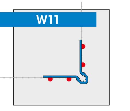 W 11 Gewebeeckwinkel codiert