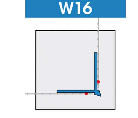 W 16 Gewebeeckwinkel TOP-EX mit Abzugsteg