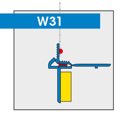 W 31 Gewebeleiste ROMA mit Gewebe 12,5 cm