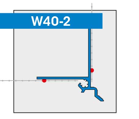 W 40-2 Abschlussprofil DROP-TEX mit Tropfkante und Gewebe