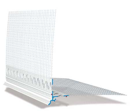 W 40-2 Abschlussprofil DROP-TEX mit Tropfkante und Gewebe