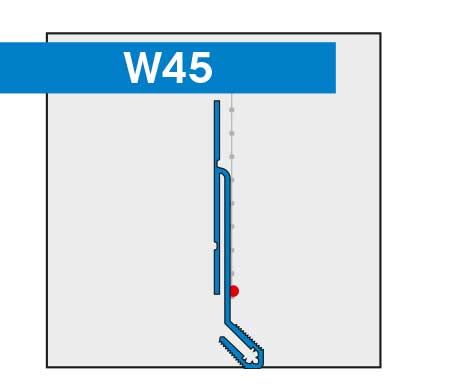 W 45 Blechanschlussprofil FIN-TEX gerade mit Gewebe