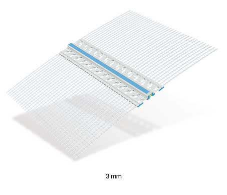 W 50 Bewegungsfugenprofil DUO-TEX mit coextrudierter Lasche und Gewebeteilen
